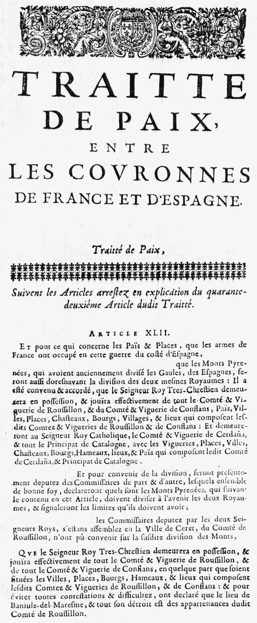 Le traité des Pyrénées