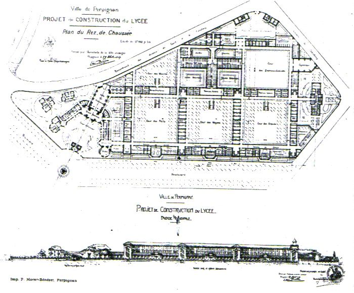 Plan du lycée Arago en 1907