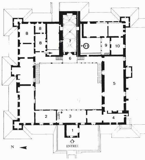 Plan du palais des rois de Majorque