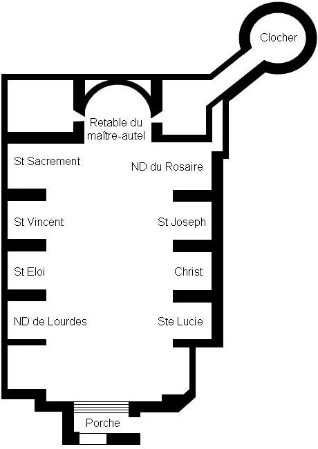 Plan de l'église Notre Dame des Anges, à Collioure