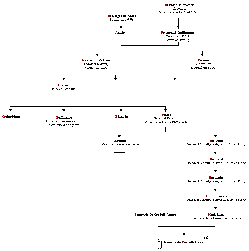 Arbre généalogique de la famille d'Enveitg